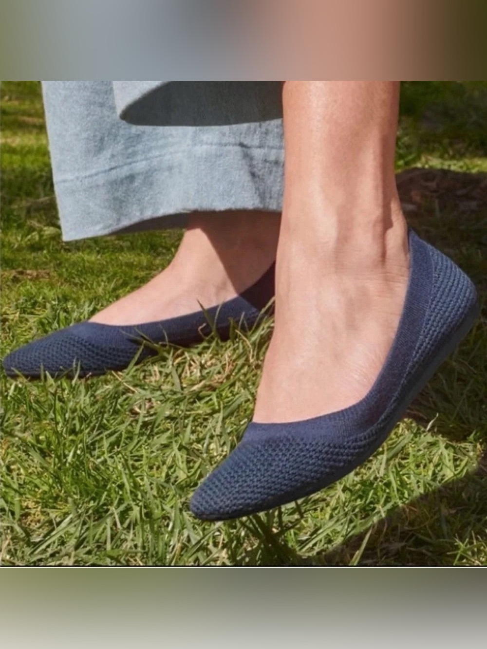 ALLBIRDS Tree Breezers Navy Blue Ballet Flats Slip-On Comfort Work Size 8